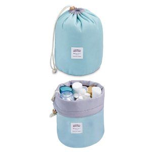 2-Pack:Waterproof Barrel Multifunctional Travel Toiletry Makeup Organizer Bag